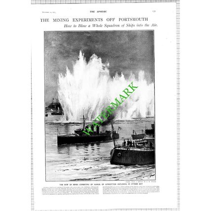 HMS Vernon Portsmouth Torpedo School Stokes Bay Mines - 1903 News Page