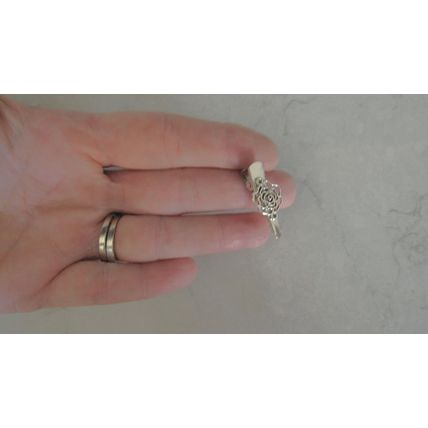 2 small silver rose flower metal alligator hair clip for fine thin hair