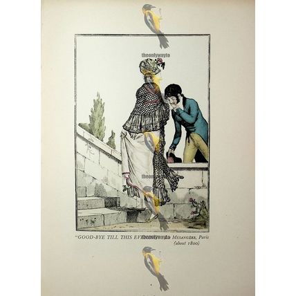 Goodbye Till Evening, La Mesangere, Paris, 1800, Fashion Book Illustration, 1909