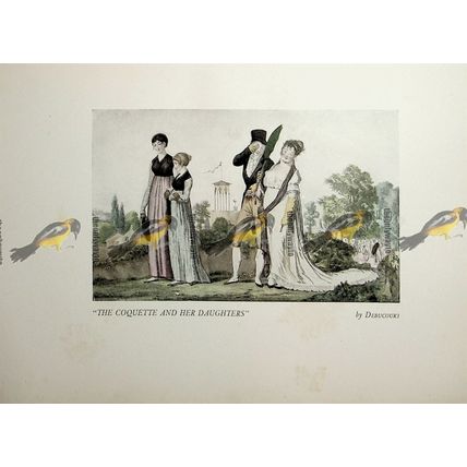 Coquette & Her Daughters, Debucourt, Fashion Book Illustration (Print), 1909