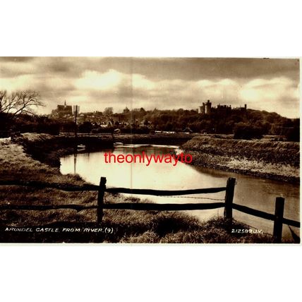 Arundel Castle From The River (9), Sussex, RP Valentines Postcard, 1939