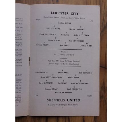 1961 FA Cup Semi Final - Leicester City vs Sheff Utd