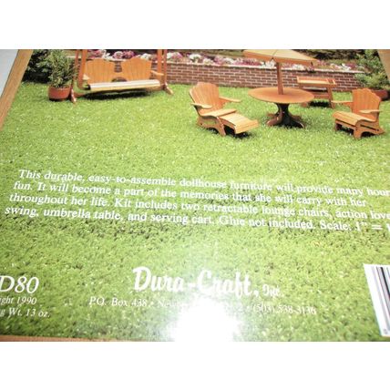Duracraft Miniature Dollhouse Outdoor Furniture 1:12 Scale 1990