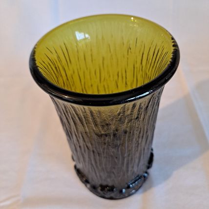 Vintage Lot 4 Fostoria SORRENTO GREEN 5 3/4" HIGHBALL GLASSES Tumblers Heavy