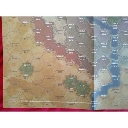 Two Unused BattleTech Paper Maps CBT Large Mountain #1 & #2