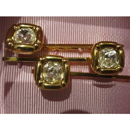 Swarovski Hair pin Set (3), Cushion cut, Gold tone, Gold-tone plated 5616848