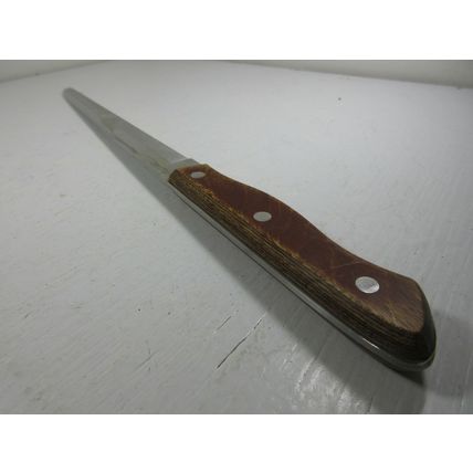 Vintage MAXAM Steel 9" Kitchen Chef's and 10.5" Slicing Knife w/ Wooden Handles