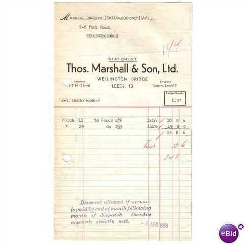 1954 THOS. MARSHALL & SONS LTD WELLINGTON BRIDGE LEED57