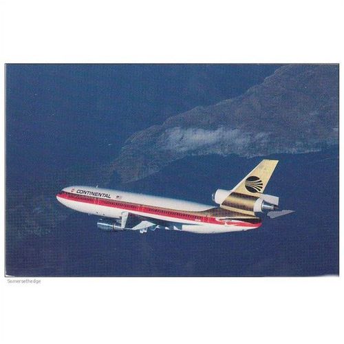 Continental Airline Douglas DC10 Aircraft Postcard (A13857)