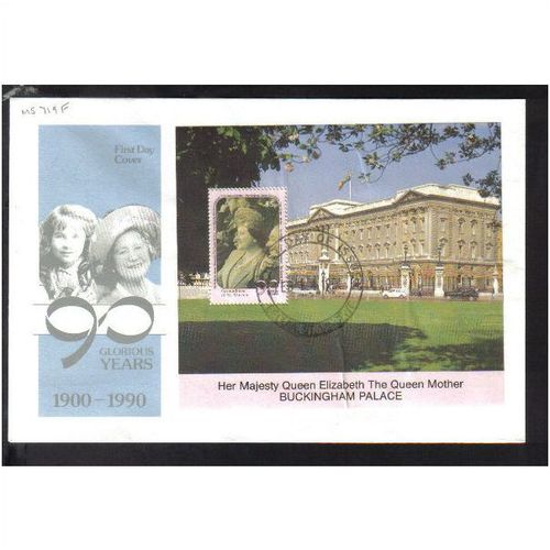 1990 GRENADINES OF ST VINCENTQUEEN MOTHER 90TH BIRTHDAY FDC SGMS719F