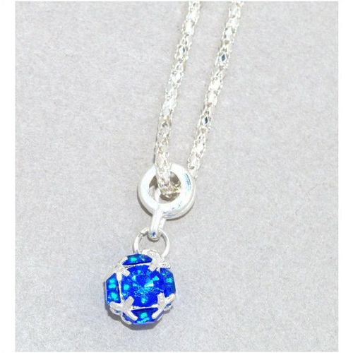 Fine Blue Crystal Silver Plated Charm Pendant Necklace Chain Jewellery 1654