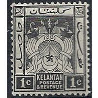 Kelantan 1923 SG15 1c Black Mounted Mint ..