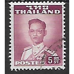 THAILAND 1951 5s PURPLE KING BHUMIBOL SG 336 FINE USED#2