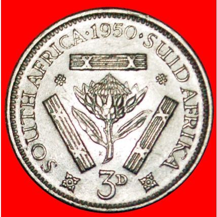 SILVER (1948-1950): SOUTH AFRICA ★ 3 PENCE 1950! LOW START★NO RESERVE