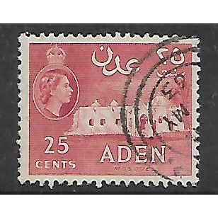 ADEN 1953 25c CARMINE RED MOSQUE SG 54 FINE USED#2