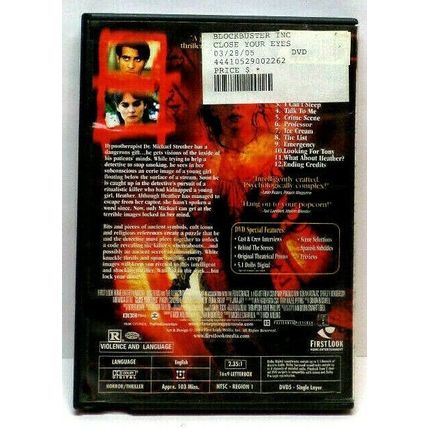 CLOSE YOUR EYES DVD / Horror / Goran Visnjic, Paddy Considine (L8)