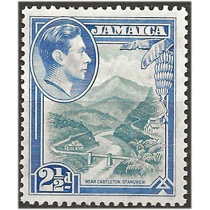 Jamaica 1938 SG125 2 1/2d Greenish-Blue & Ultramarine Mounted Mint . .. .