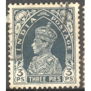 India 1937 - SG 247 - KGV1 3p slate - used 4