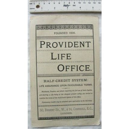 1883 report Provident Life Office