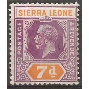Sierra Leone 1927 SG140 7d Purple & Orange Mounted Mint .