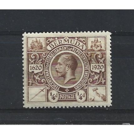 Bermuda.SG74 1/4d Brown.Mounted Mint.Mar25