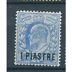 british levant stamps turkish currency sg25 sg 25 edward v11 hm fine