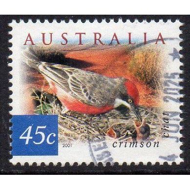 Australia 2001 Nature of Australia - Desert Birds - Crimson Chat 50c Sheet Used