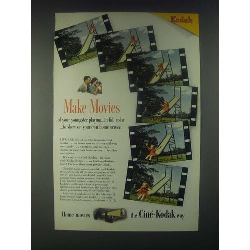 1946 Kodak Cine-Kodak Film Ad - Make Movies of Your Youngster Playing