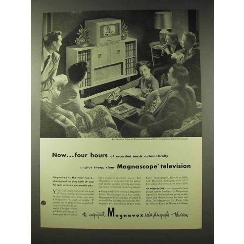 1948 Magnavox Magnascope Television Ad - Four Hours