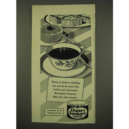 1956 Chase & Sanborn Coffee Ad - Hotels Restaurants