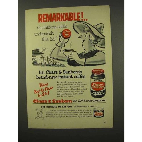 1956 Chase & Sanborn Coffee Ad - Remarkable