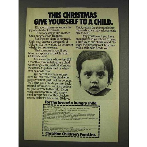 1977 Christian Children's Fund Ad - Give Yourself