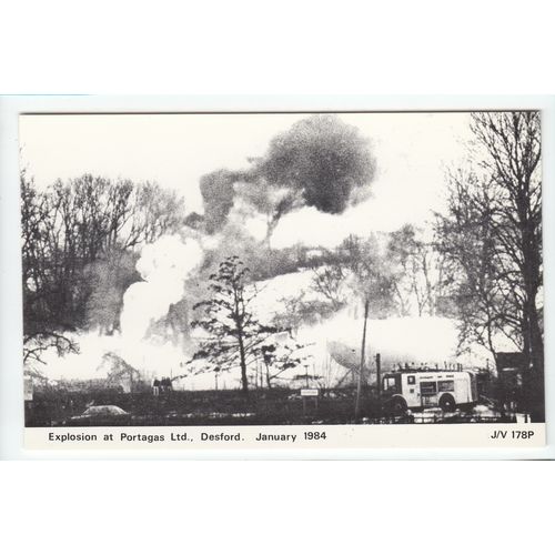 Explosion at Portagas Ltd Desford Postcard 1984 Leicestershire Limited Edition