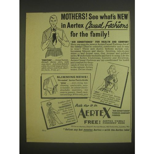 1958 Aertex Ad - Freetime Shirt, Gina Pantie-Girdle, Jill Blouse and Sleepinaer