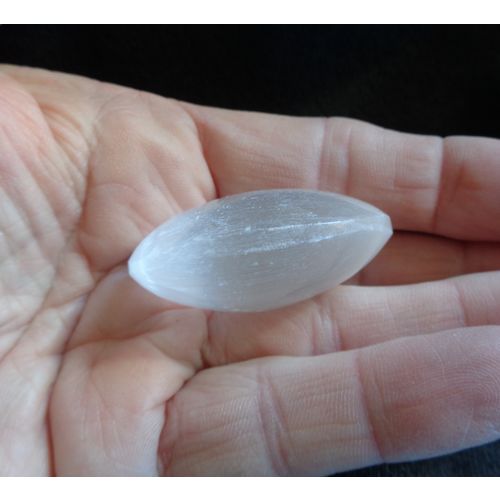 C Selenite Palm Stone Touch Gemstone Crystal Metaphysical Meditation Spiritual