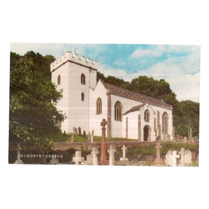 SELWORTHY CHURCH, SOMERSET. unused vintage postcard by J. Salmon #