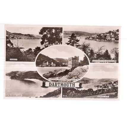 multiview, DARTMOUTH, DEVON unused vintage postcard RP =