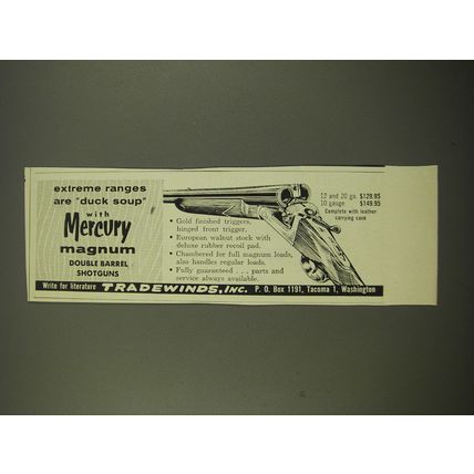 1960 Tradewinds Mercury Magnum Double Barrel Shotguns Advertisement