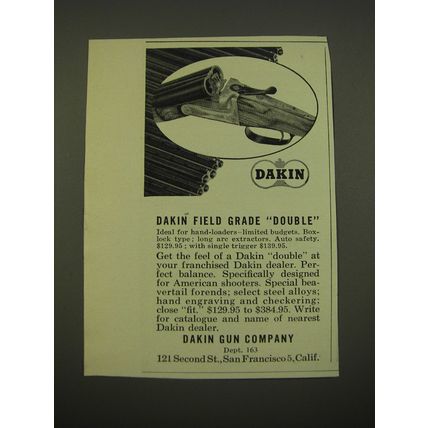 1960 Dakin Field Grade Double Shotgun Advertisement