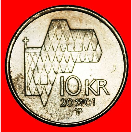 Ⰶ CHURCH (1995-2012): NORWAY★10 CRONWS 2001 DISCOVERY COIN!★LOW START★NO RESERVE