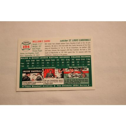 William Bill Sarni 1994 Topps 1954 Archives NO. 194