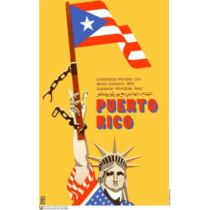Political Poster.SET of 5.Cuban Propaganda.Solidarity Puerto Rico independence