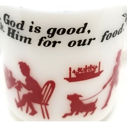 Vintage Hazel Atlas Religious Coffee Mug Cup God Is Great, God is Good (G14)