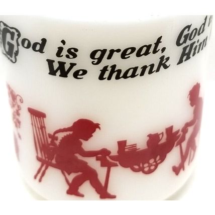 Vintage Hazel Atlas Religious Coffee Mug Cup God Is Great, God is Good (G14)