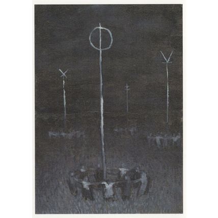 Adam Lupton Pagan Circles At Night Painting Postcard