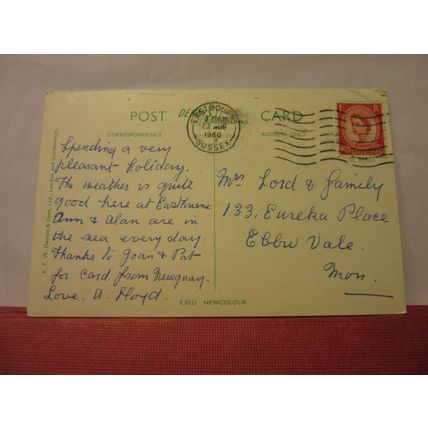 LOWER ESPLANADE, EASTBOURNE, SUSSEX used vintage postcard E T W Dennis 1960 pm /