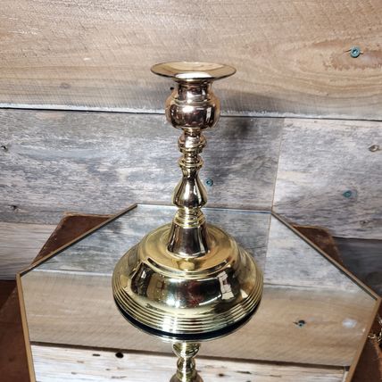 Vintage Brass 7" Candle Holder - Taper Candle Holder -