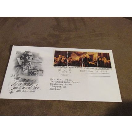 1976 USA FDC Cover - Birth of American Independence strip