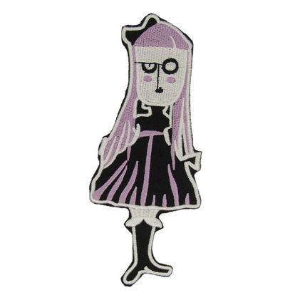 Iron On Scary Girl Sew Patch Badge Patches Badges 14.5cm x 6cm Embroidered P572
