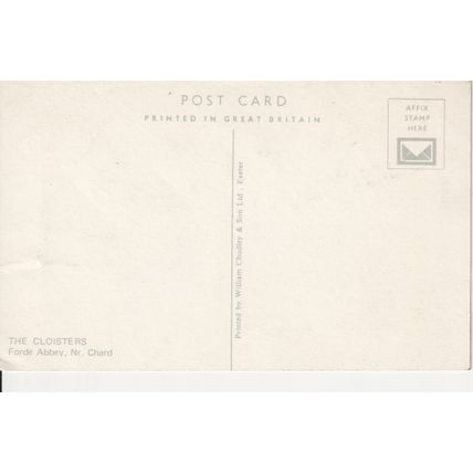 GB postcard c1980's - The Cloisters, Forde Abbey Nr, Chard, Somerset